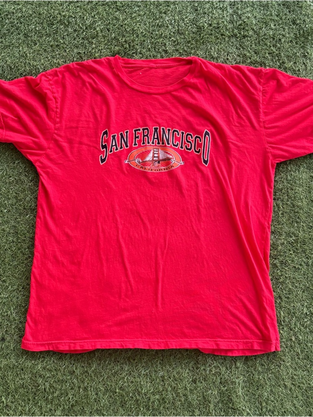 Vintage San Francisco Golden Gate Bridge Graphic T-Shirt Red XXL
